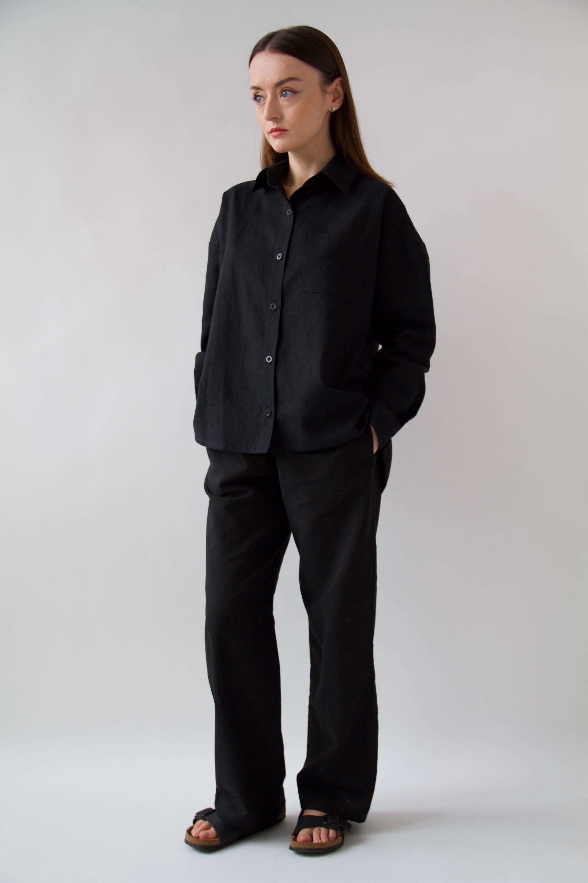 STRAIGHT LEG LINEN PANTS